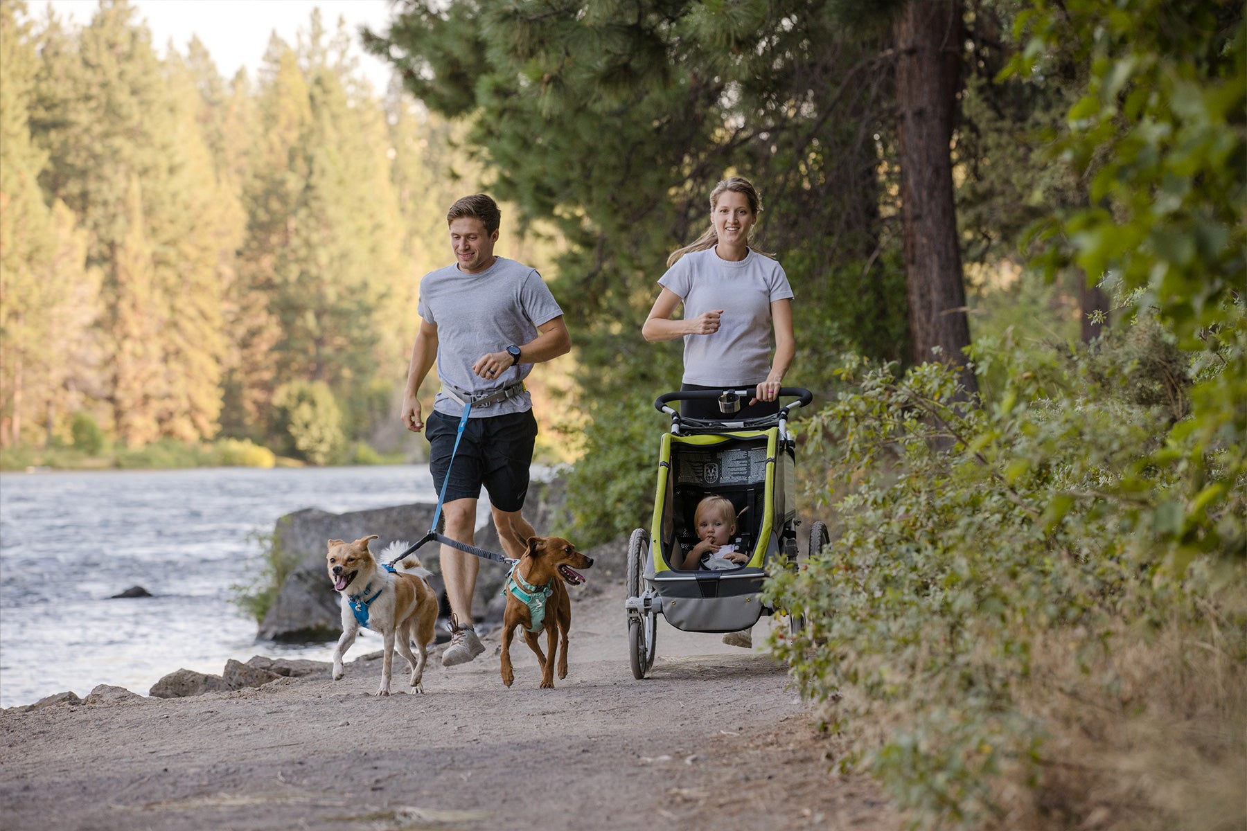 Ruffwear Double Track™ Coupler – Premium splitterkoppel med stretch för två hundar