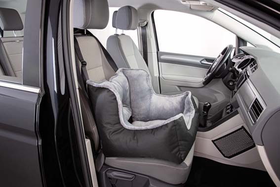 Trixie Bilsäte för hund – Trygg och bekväm plats i bilen, 50 × 40 × 50 cm, svart/grå