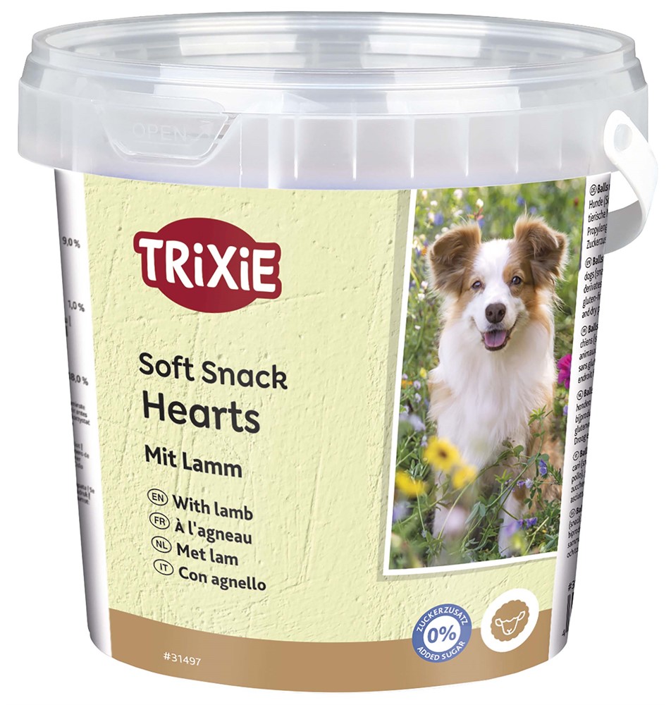 Trixie Soft Snack Happy Hearts – Mjuka träningsgodisar med lamm, 500 g