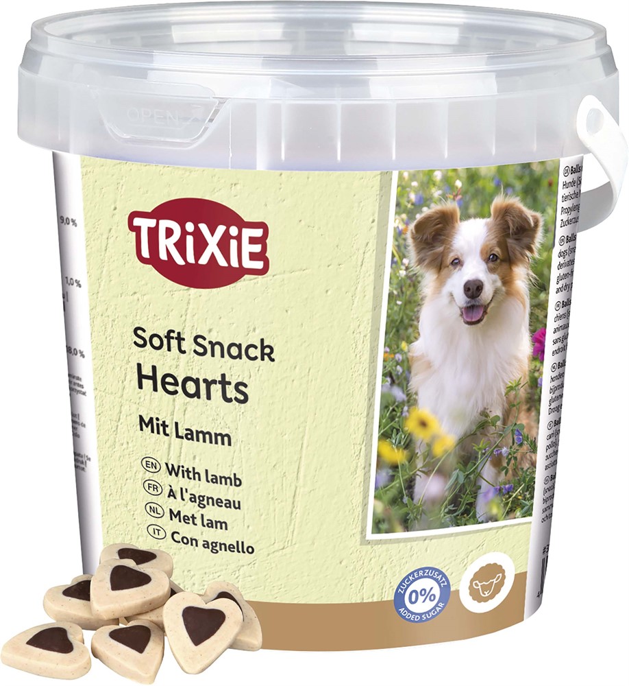 Trixie Soft Snack Happy Hearts – Mjuka träningsgodisar med lamm, 500 g