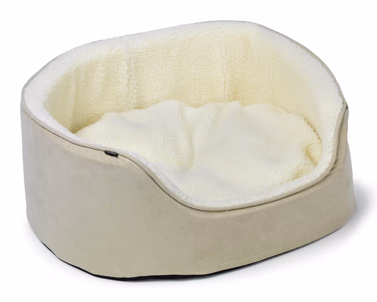 Dogman Sherpa Hundbädd Med Hög Kant Beige