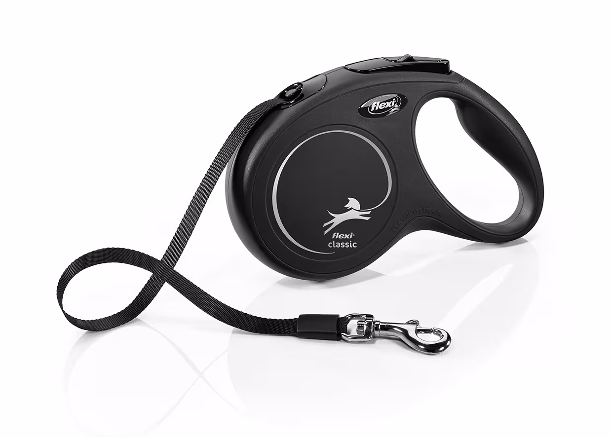 Flexi New Classic Hundkoppel med band