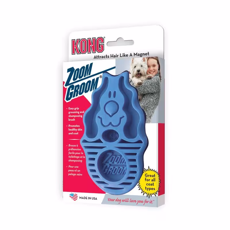 Kong ZoomGroom borste blå