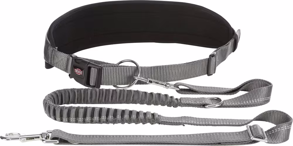 Trixie HandsFreebälte med expander M/L – Löparkoppel med neoprenvaddering och reflexer, midja 70–130 cm