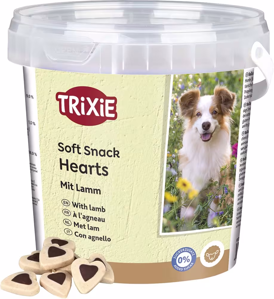 Trixie Soft Snack Happy Hearts – Mjuka träningsgodisar med lamm, 500 g