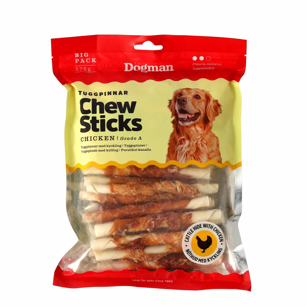 Tuggpinnar med Kyckling 375g – Dogman