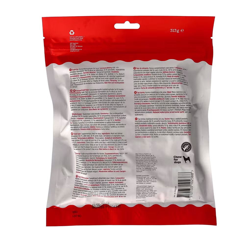 Tuggpinnar med Lamm 25-pack – Dogman