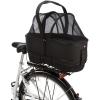 Trixie Cykelkorg Long för pakethållare – Med nätkåpa och vadderad dyna, 29×49×60 cm, svart