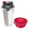 Trixie Foder- och vattenbehållare för hund – 2-i-1 reseflaska med silikonskål, 2 × 0.35 L / ø11 × 23 cm