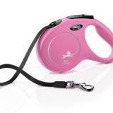 Flexi New Classic Hundkoppel med band - Rosa, Medium (5m) - 11716