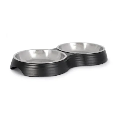 Dogman Matbar Amy – mat- och vattenskål i melamin, 2x200 ml