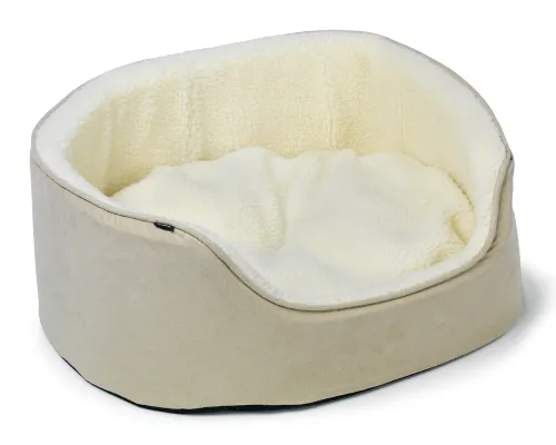 Dogman Sherpa Hundbädd Med Hög Kant Beige