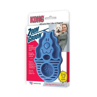 Kong ZoomGroom borste blå