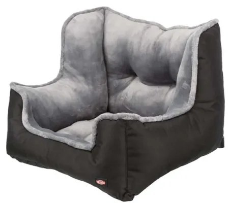 Trixie Bilsäte för hund – Trygg och bekväm plats i bilen, 50 × 40 × 50 cm, svart/grå