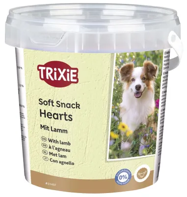Trixie Soft Snack Happy Hearts – Mjuka träningsgodisar med lamm, 500 g