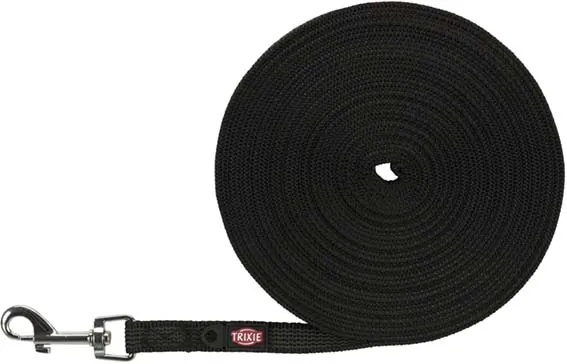 Trixie Spårlina/dressyrlina, gummerad – 10 m, 15 mm, svart (S-M)