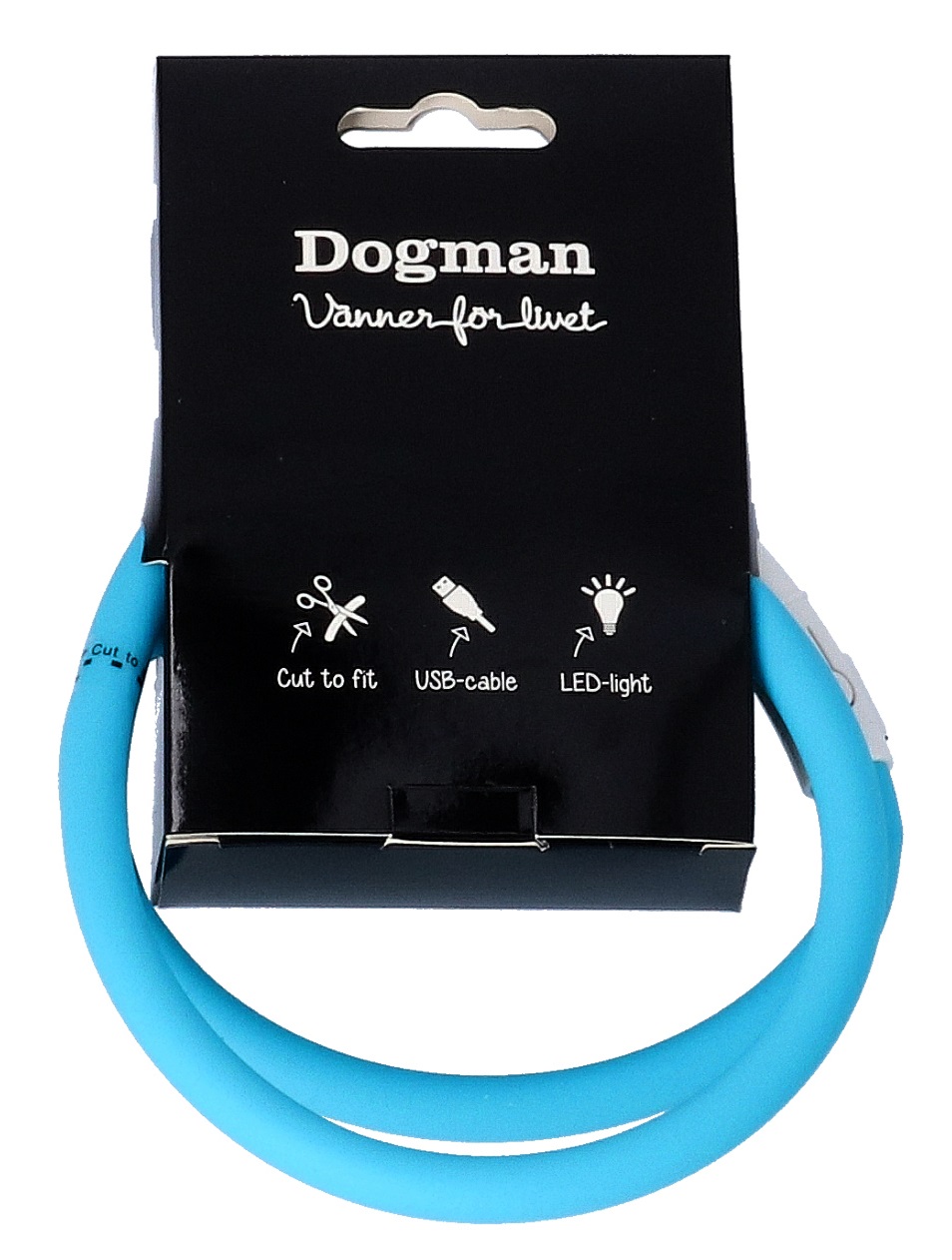Dogman Blinkhalsband LED - syns tydligt i mörker och regn - Turkos - 260618