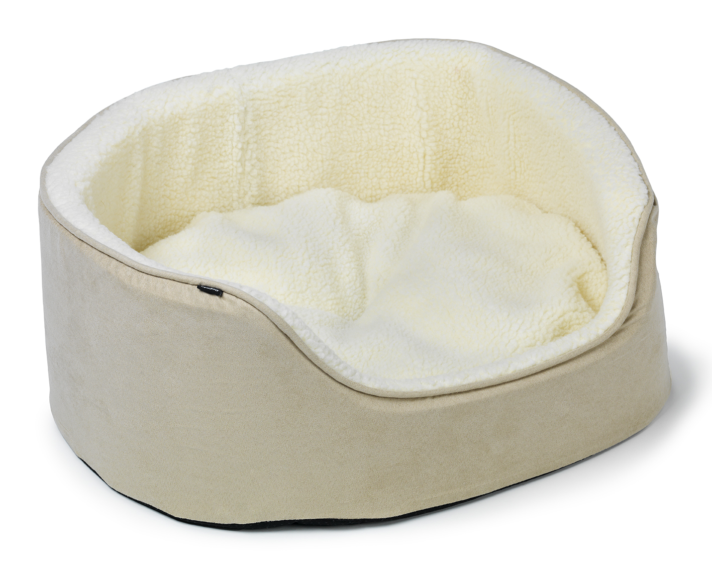 Dogman Sherpa Hundbädd Med Hög Kant Beige - 805081