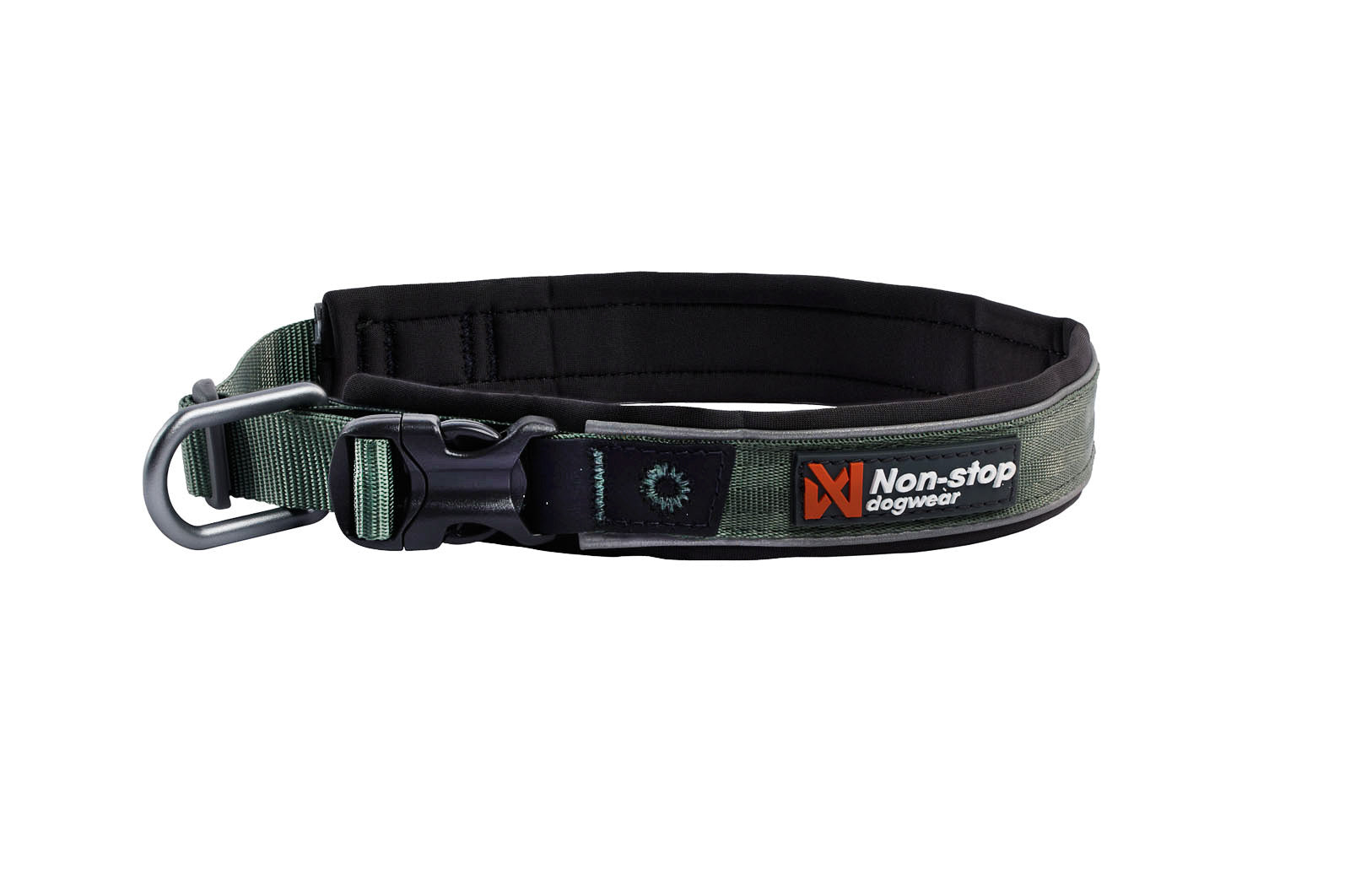 Non Stop Dogwear Roam collar – Hundhalsband med tryckavlastande stoppning - Grön, XS - 3462