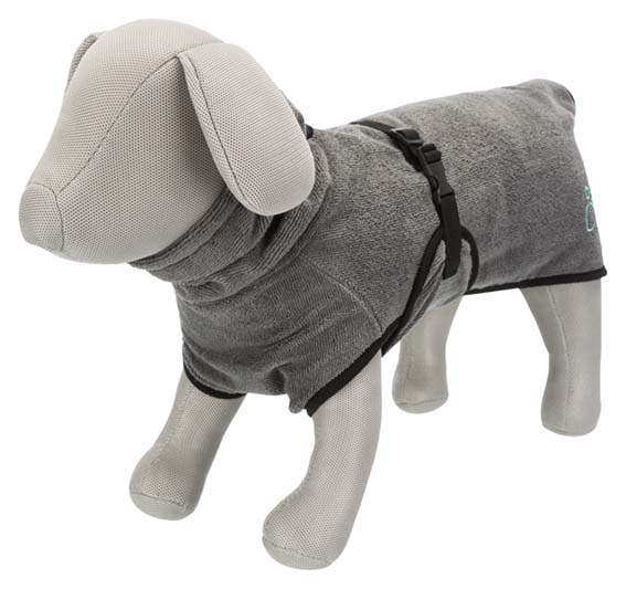 Trixie Badrock Frotté – Torkar och värmer hunden efter bad och regn - Grå, XS - 23571