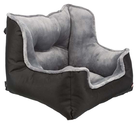 Trixie Bilsäte för hund – Trygg och bekväm plats i bilen, 50 × 40 × 50 cm, svart/grå - Svart/grå - 13179