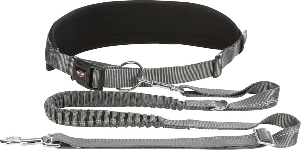 Trixie HandsFreebälte med expander M/L – Löparkoppel med neoprenvaddering och reflexer, midja 70–130 cm - 12767