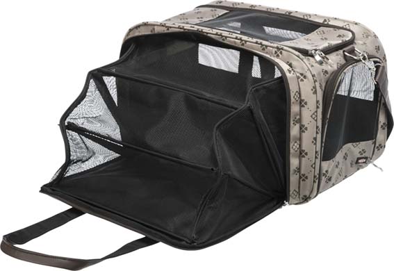Trixie Transportväska Maxima – Utfällbar, öppnas fram och upp, 33×32×54 cm, beige/brun - Beige/brun - 28903