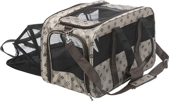 Trixie Transportväska Maxima – Utfällbar, öppnas fram och upp, 33×32×54 cm, beige/brun - Beige/brun - 28903