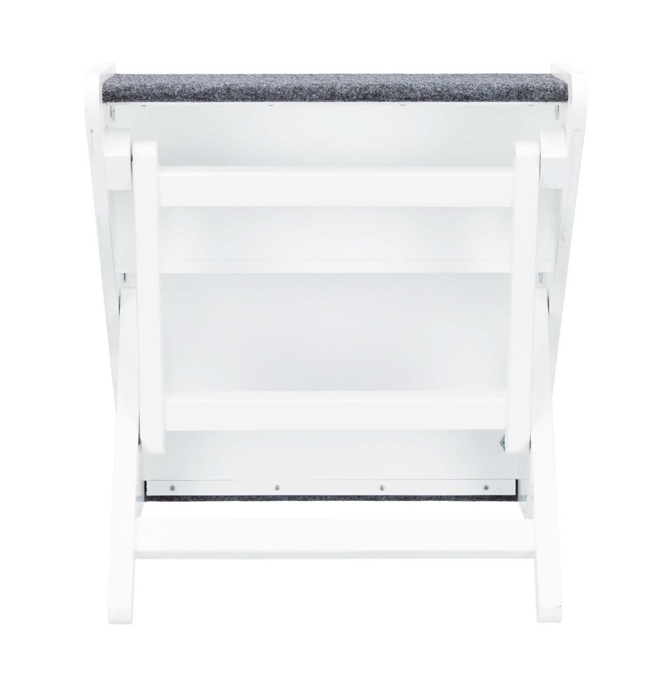 Trixie Trappa MDF – Justerbar höjd 40/44/47 cm, halkfria steg, vit, 40 × 67 cm - Vit - 39488